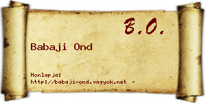 Babaji Ond névjegykártya