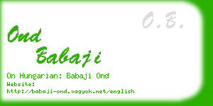 ond babaji business card